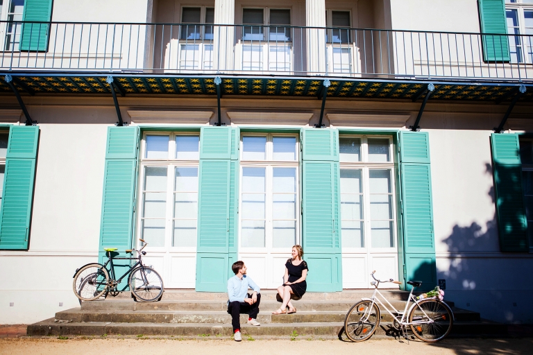 Fotoideen für Verlobungshooting mit Fahrrad