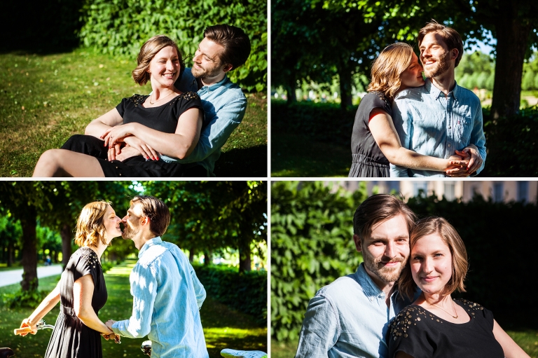 Spaziergang im Park Verlobung Fotoideen